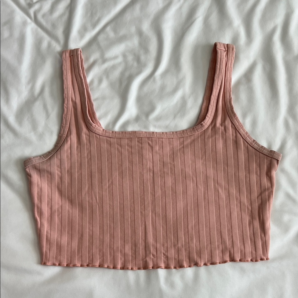Aerie Ribbed Pink Crop Top